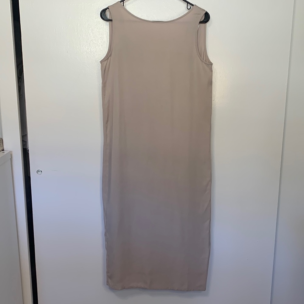 RITA ROW Nude maxi dress with tie knot in the back size small